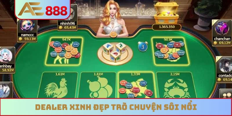 Dealer xinh đẹp trò chuyện sôi nổi